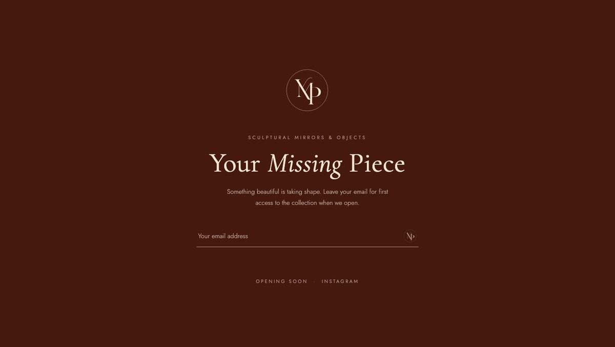 Lanceringspagina van Your Missing Piece